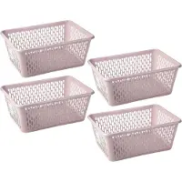 PlasticForte opbergmand/kastmandje - 4x - 13 liter - roze - kunststof - 26 x 37 x 14 cm