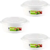 PlasticForte Magnetronschaal - 3x - 2 liter - wit/transparent - kunststof - BPA vrij