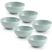 PlasticForte kommetjes/schaaltjes - 6x - dessert/ontbijt - kunststof - D12 x H5 cm - mintgroen - BPA vrij