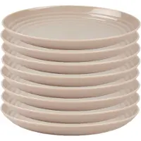 PlasticForte Rond bord/camping bord - 8x - D22 cm - beige - kunststof