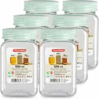 PlasticForte Voorraadpot/bewaarpot - 6x - 500 ml - kunststof - mint groen - B7 x H13 cm