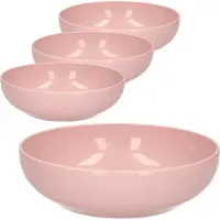 PlasticForte Kommetjes/schaaltjes - 8x - dessert/ontbijt - kunststof - D20 x 6 cm - oudroze