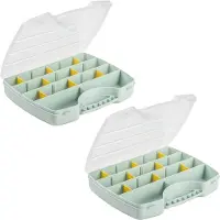 PlasticForte Opbergkoffertje/opbergdoos/sorteerbox - 3x - 13-vaks - kunststof - mintgroen - 25 x 21 x 4 cm