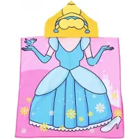 ECarla Strandlaken Prinses – Roze/Geel - Badponcho - Badcape - Kinderdoek - Omslagdoek kinderen - Handdoek - Beach cape