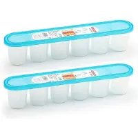 PlasticForte Grote ijsblokjes/klontjes vormen - 5x - 30 x 6 cm - XXL- met deksel