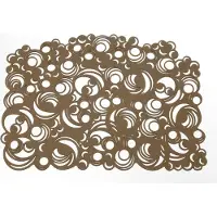 Batucada - Moon Quarter - Plantaardige - Placemat - Cirkels - Rondjes patroon - oogt zoals Rubber - Anti Slip - 1 Stuk - Mokka - Taupe - 41 x 31,5cm - Onderhoudsvriendelijk - Onderlegger - Vegan
