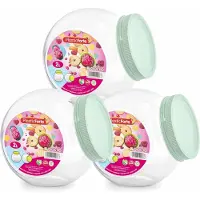 PlasticForte Forte Plastics Snoeppot/voorraadpot - 3x - 2L - mint groen - kunststof - D12 x H17 cm