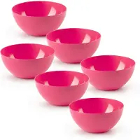 PlasticForte kommetjes/schaaltjes - 6x - dessert/ontbijt - kunststof - D17 x H8 cm - fuchsia roze