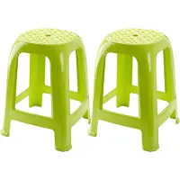 PlasticForte Keukenkrukje/opstapje - 2x - Handy Step - groen - kunststof - 37 x 37 x 46 cm