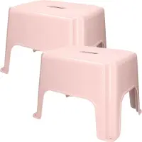 PlasticForte Keukenkrukje/opstapje - 2x - Handy Step - roze - kunststof - 40 x 30 x 28 cm