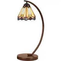 Clayre & Eef Tiffany tafellamp Ø 20x57 cm glas tiffany bureaulamp