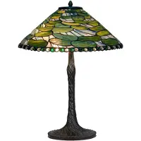Clayre & Eef Tiffany tafellamp Ø 51x75 cm glas tiffany bureaulamp