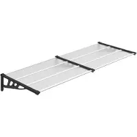 vidaXL Deurluifel 239x90 cm polycarbonaat zwart en transparant