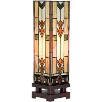 Clayre & Eef Tiffany tafellamp, 15x15x54 cm, beige glas