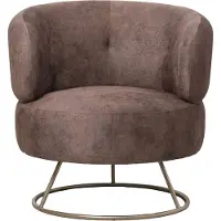 Ptmd Carice Brown Fauteuil Infinity 3 Bison Gold Base (Bruin, 78x79x78cm)