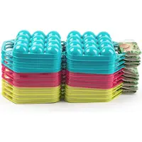 PlasticForte Eierdoos - koelkast organizer eierhouder - 12 eieren - groen - kunststof - 20 x 19 cm