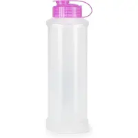 PlasticForte Drinkfles/waterfles/bidon - 1600 ml - transparant/roze - kunststof