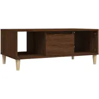 vidaXL Salontafel 90x50x36,5 cm bewerkt hout bruin eikenkleur