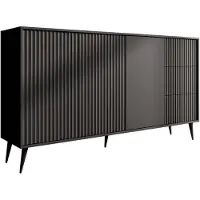 Meubella | Dressoir antraciet 180x40cm zwart