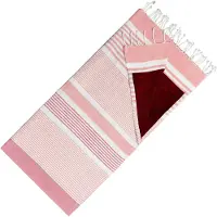 Arowell Hamamdoek Dubbelzijdige Kikoydoek & Badstof - Trendy Hammamdoek - 100% Katoen - 95 x 175 cm - Coral Bordeaux