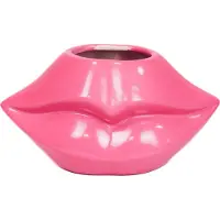 Housevitamin Lips Don't Lie Vaas - Bloempot Neon Roze - 21x19x11cm - Trendy en opvallende vaas voor je interieur