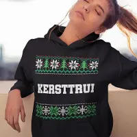 B&C Foute Kerst Hoodie - Kleur Zwart - Met Tekst Kersttrui College - Maat XS - Uniseks Pasvorm - Kerstkleding voor Dames & Heren