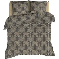 Satin d'or Dekbedovertrek Palmyra Antraciet Satijn-260 x 200 / 220 cm | Extra Breed