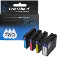 PrintAbout Huismerk Canon PGI-2500XL Inktcartridge 4-kleuren Multipack Hoge capaciteit