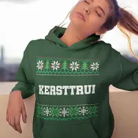 B&C Foute Kerst Hoodie - Kleur Groen - Met Tekst Kersttrui College - Maat L - Uniseks Pasvorm - Kerstkleding voor Dames & Heren