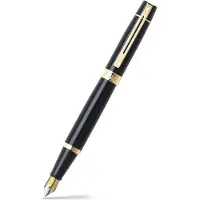 Sheaffer vulpen - 300 - glanzend zwart met goud - penpunt M - inclusief convertor voor vulling - SF-E0932553
