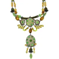 Behave - ketting army green met hanger - bohemian statement stijl