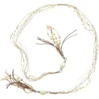 Behave - Wikkelketting bruin met kralen - Boho stijl - 125 cm