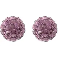 Behave - Oorknoppen dames - zilverkleur roze kristal - trendy sparkle