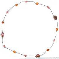Behave - Lange ketting met paarse kralen - 120 cm - Trendy mode sieraden