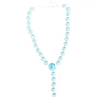 Behave Dames Ketting Zilver Kleur met Blauwe Stenen en Hanger 44 cm – Nikkelvrij Handgemaakt