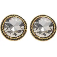 Behave - Oorbellen met ronde steen en goudkleur rand - vintage stijl