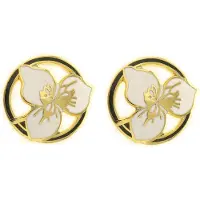 Behave Zelena - Oorbellen boho chic bloem wit goudkleur - Statement fashion stijl