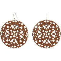 Behave - Oorhangers dames - Barok stijl uitgesneden bruin design