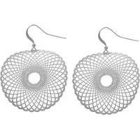 Behave - Oorhangers dames grafisch motief - Artistieke look - Zilverkleur