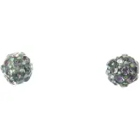 Behave - Oorknop bolvormig met steentjes - 6mm