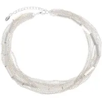 Behave - Korte ketting met zilverkleur gourmette schakels - 40 cm + verlengketting