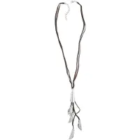 Behave Lange ketting van suède met fantasie hangers – Nikkelvrije modeketting