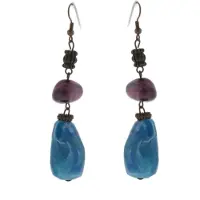 Behave - Oorbellen - Oorhangers - Blauw Paars - Boho Chic Look - 8 cm