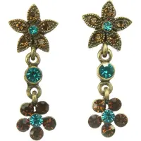 Behave - Vintage bloemetjes oorstekers met steentjes - Nikkelvrij - Modeaccessoire
