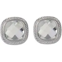 Behave - Oorbellen Steker Vierkant - Facetglas - Elegant - Nikkelvrij