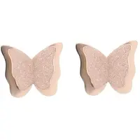 Behave - Vlinder oorknopjes bronskleur glitter - Subtiele sieradenstijl