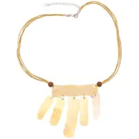 Behave Ketting bruin beige met schelpen hangers - 45 cm