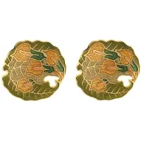 Behave - Oorringen dames - bladmotief - groen - 3 cm