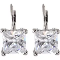 Behave - Oorbellen vierkant zirconia design - Tijdloos voor feest en werk