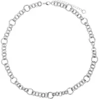 Behave - Zilverkleurige schakelketting - Tijdloze look - Lange damesketting